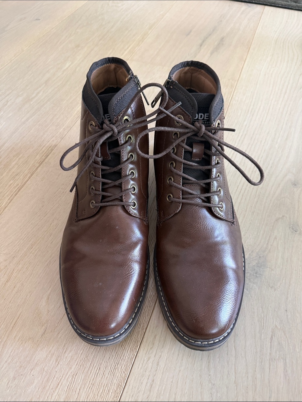 Steve Madden Men's Brown Leather Chukka Lace-Up Boots